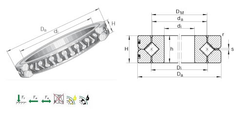 INASX011814交叉滚子轴承平面图