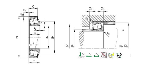 FAG32919+T2BC095圆锥滚子轴承平面图