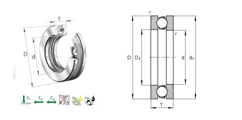 NTN562019M推力球轴承平面图