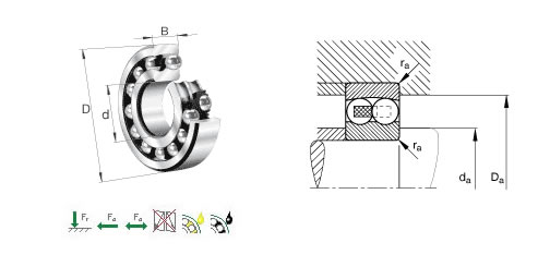 FAG2219M调心球轴承平面图